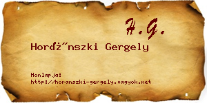 Horánszki Gergely névjegykártya